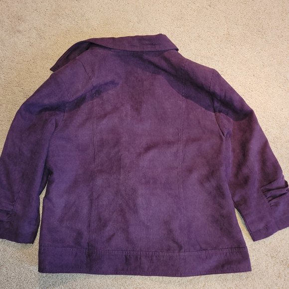 Bundle of 2 Christopher & Banks Open Front Blazers Purple Teal L - Picture 10 of 15